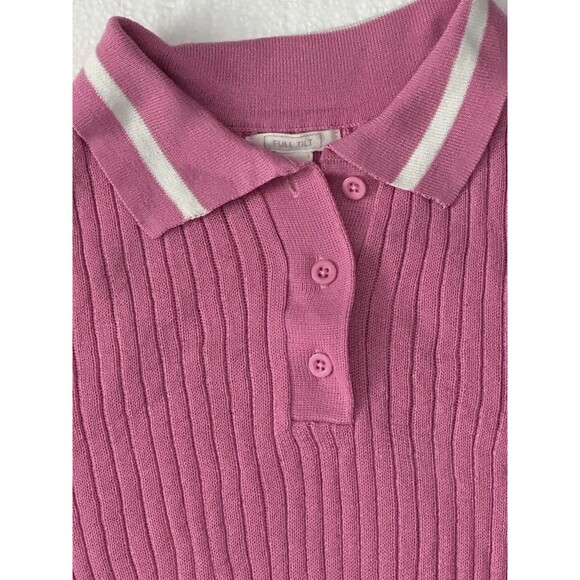 Brandy Melville John Galt Brown Full Tilt Pink Crewneck Sweater Crop Small OS - Picture 6 of 8